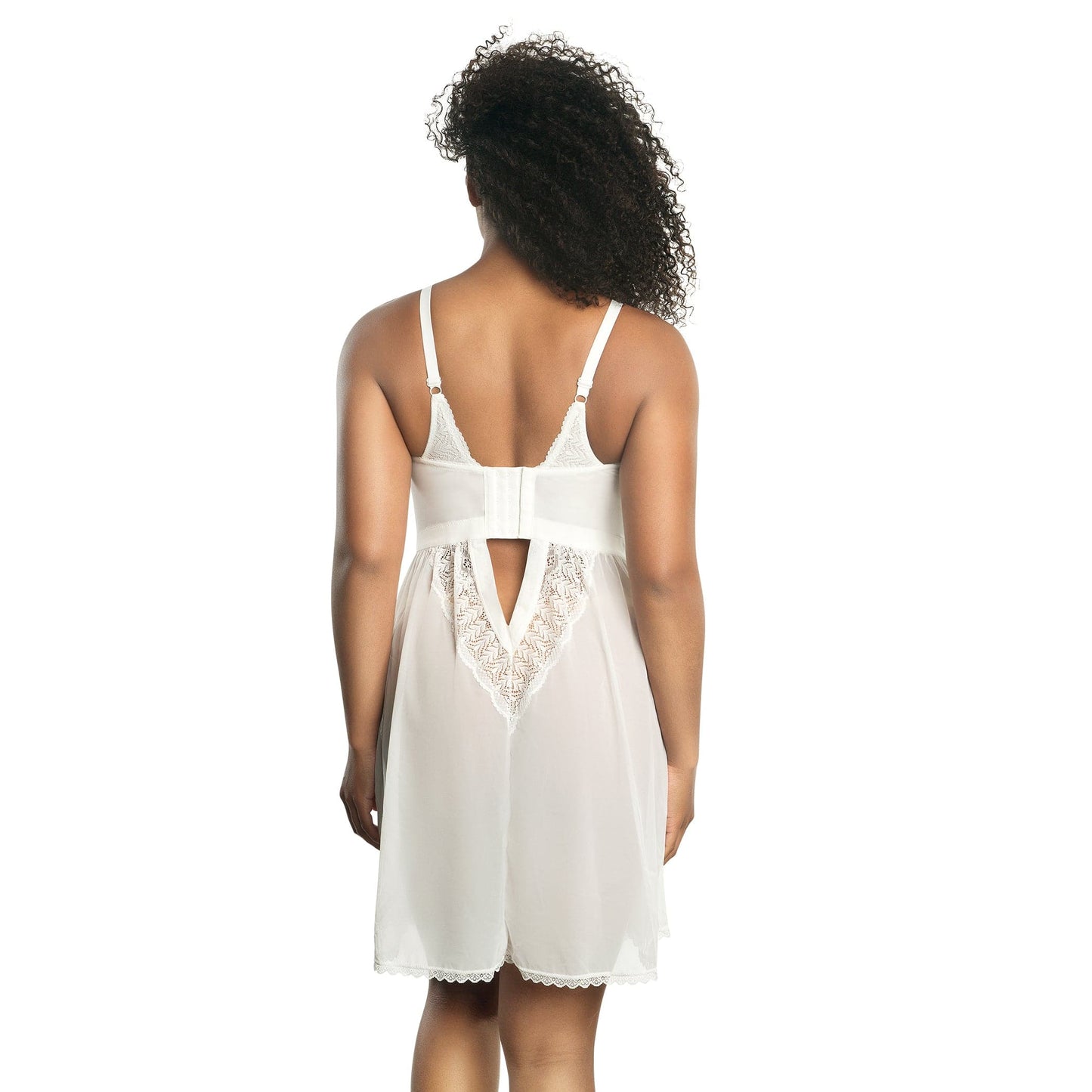 Mia Lace Wire-Free Lace Chemise  - Pearl White