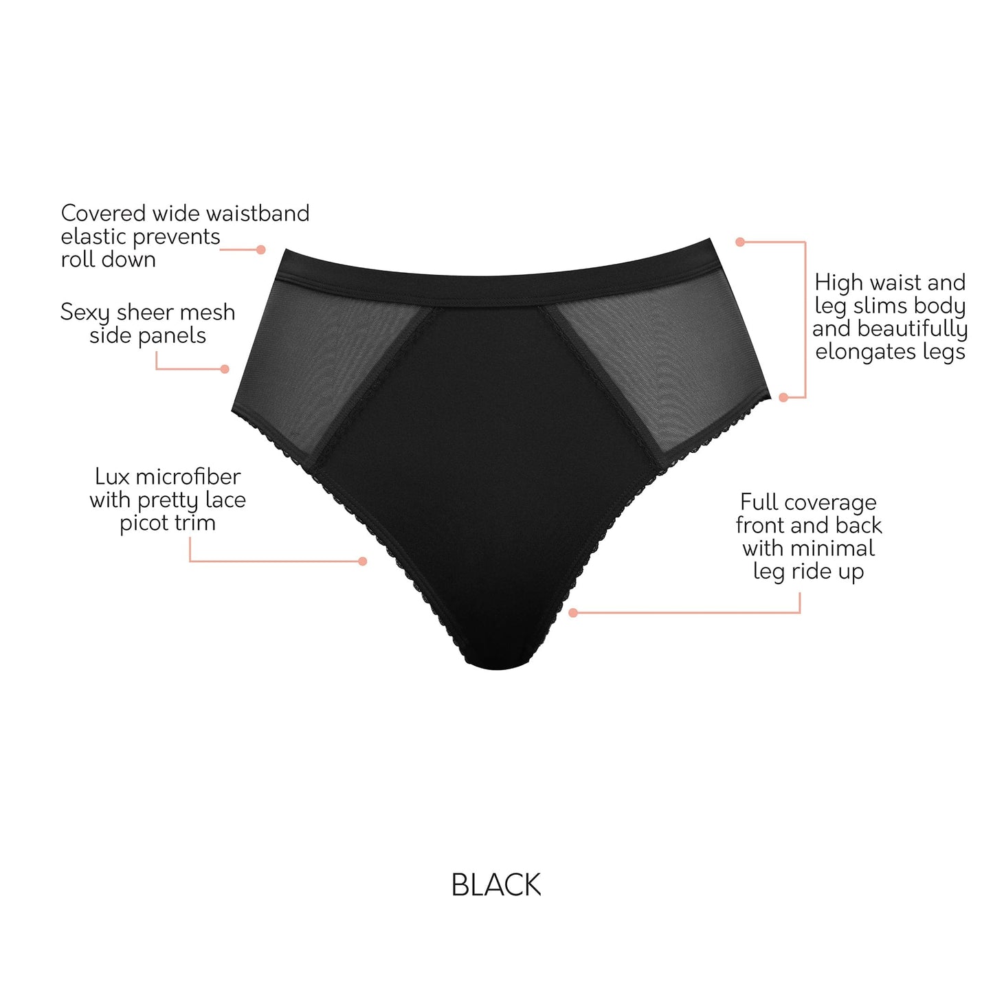 Micro Dressy French Cut Panty - Black