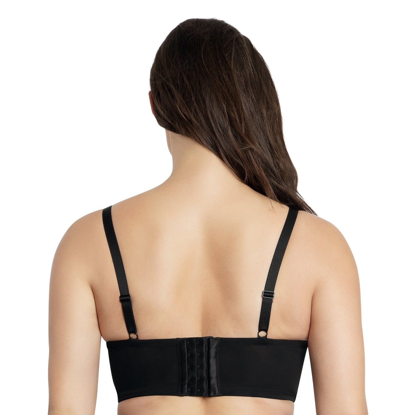 Pearl Longline Plunge Bra  - Black