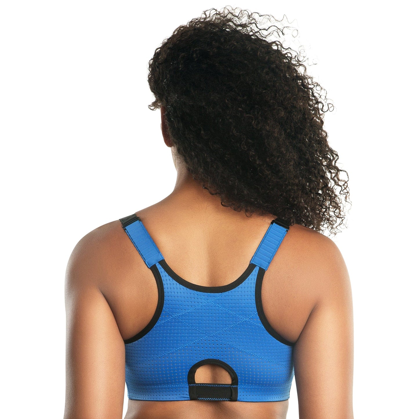 Wave Wire-free Zip Front Sports Bra - Nautical Blue