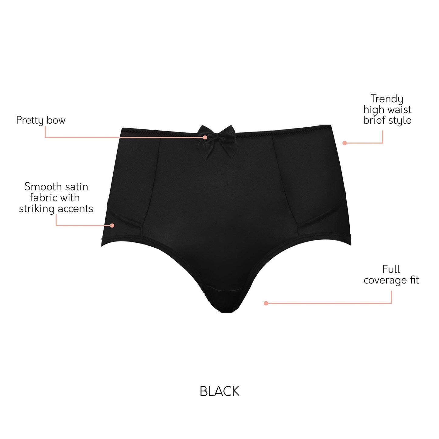 Charlotte High Waist Brief - Black