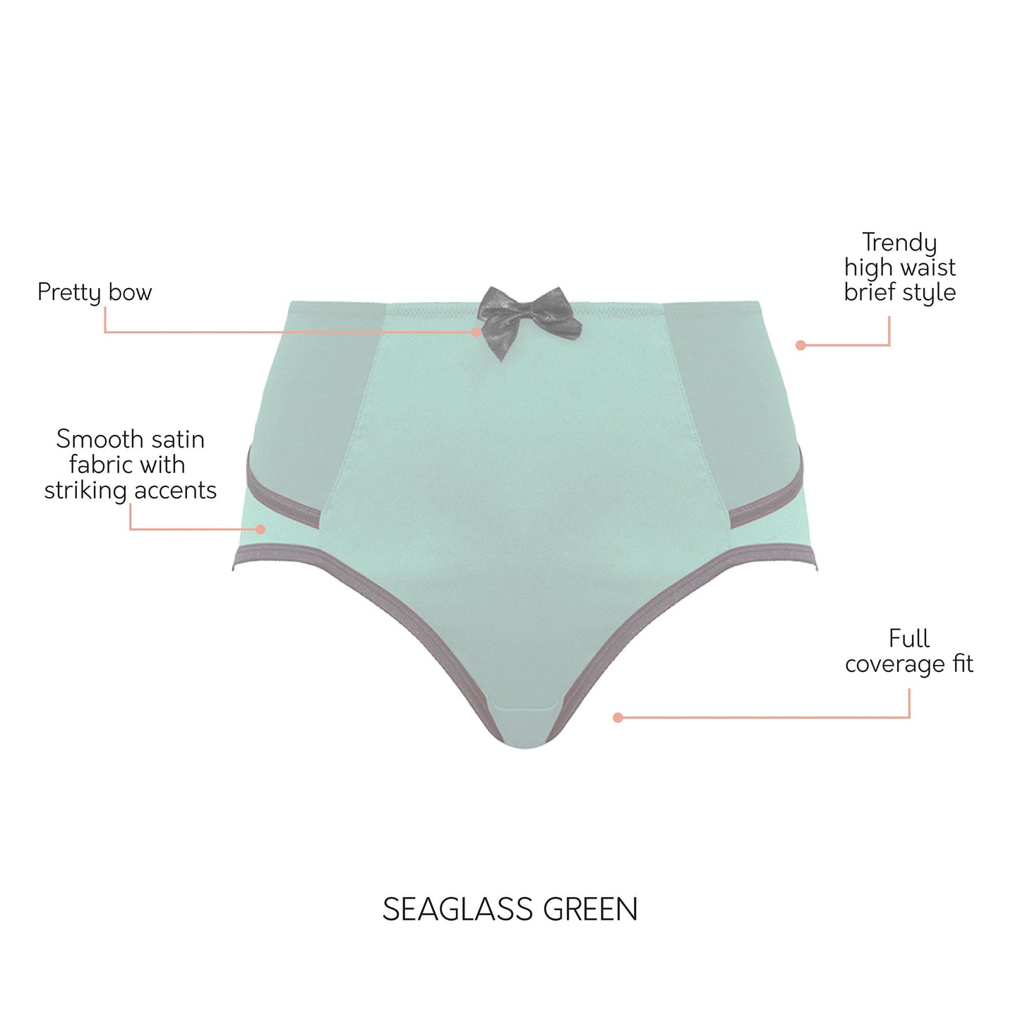 Charlotte High Waist Brief - Seaglass Green