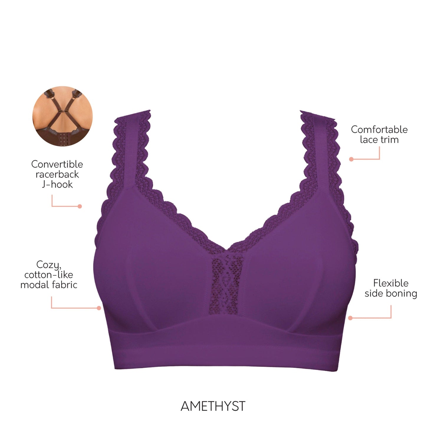 Dalis Wire Free Bralette - Amethyst