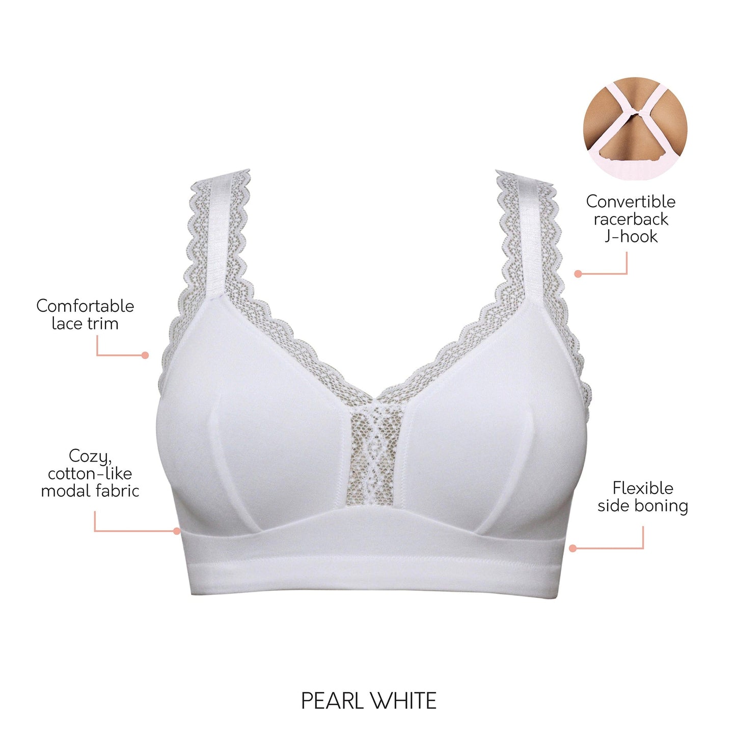 Dalis Wire Free Bralette - Pearl White