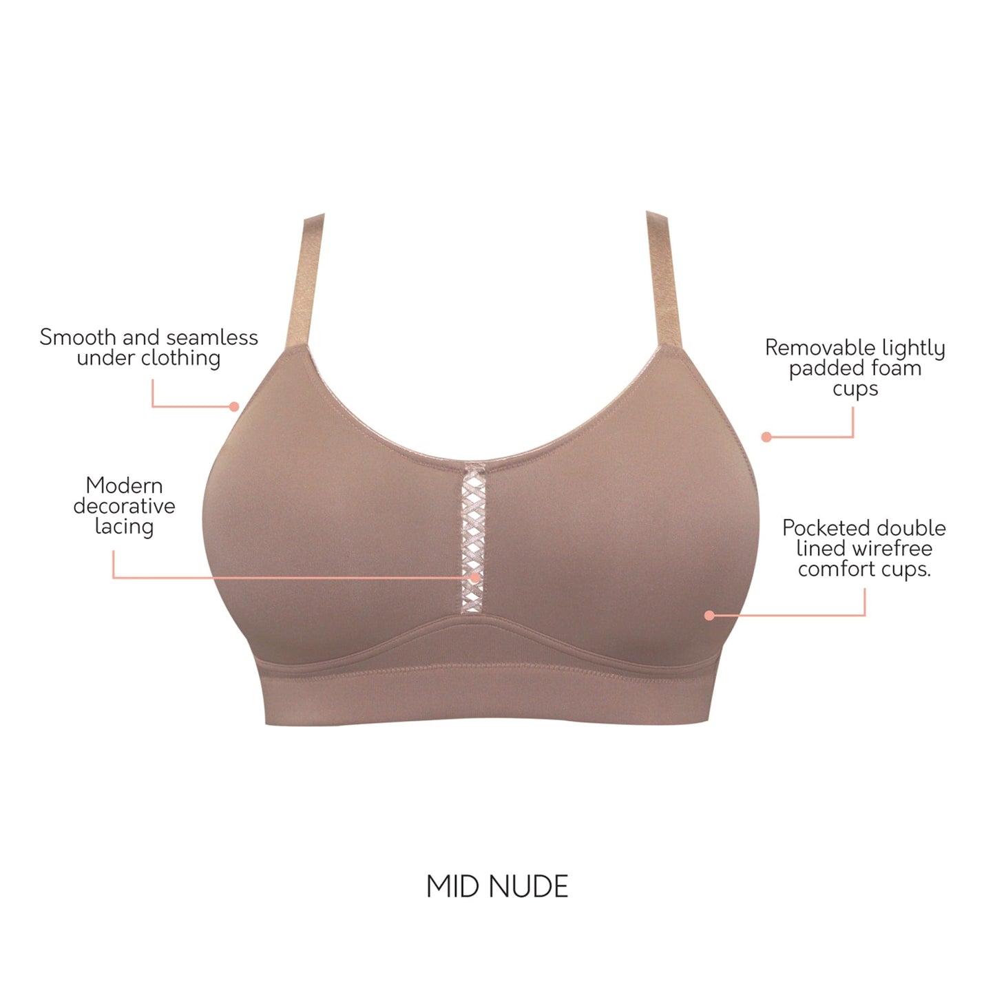 Erika Seamless Wire-free Bra - Mid Nude