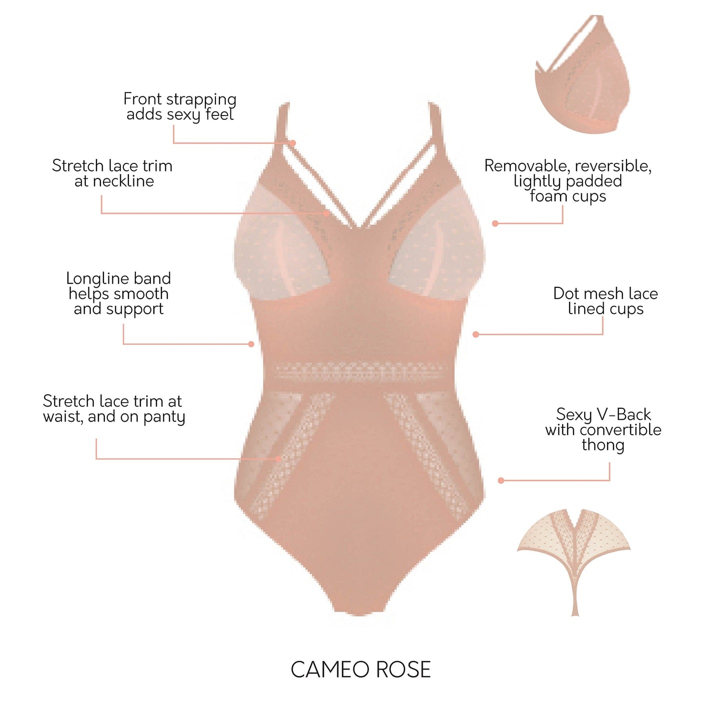 Mia Dot Bodysuit - Cameo Rose