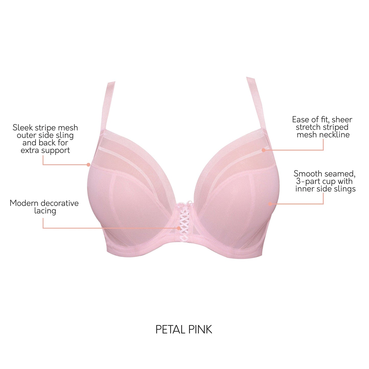 Shea Plunge Unlined Bra - Petal Pink