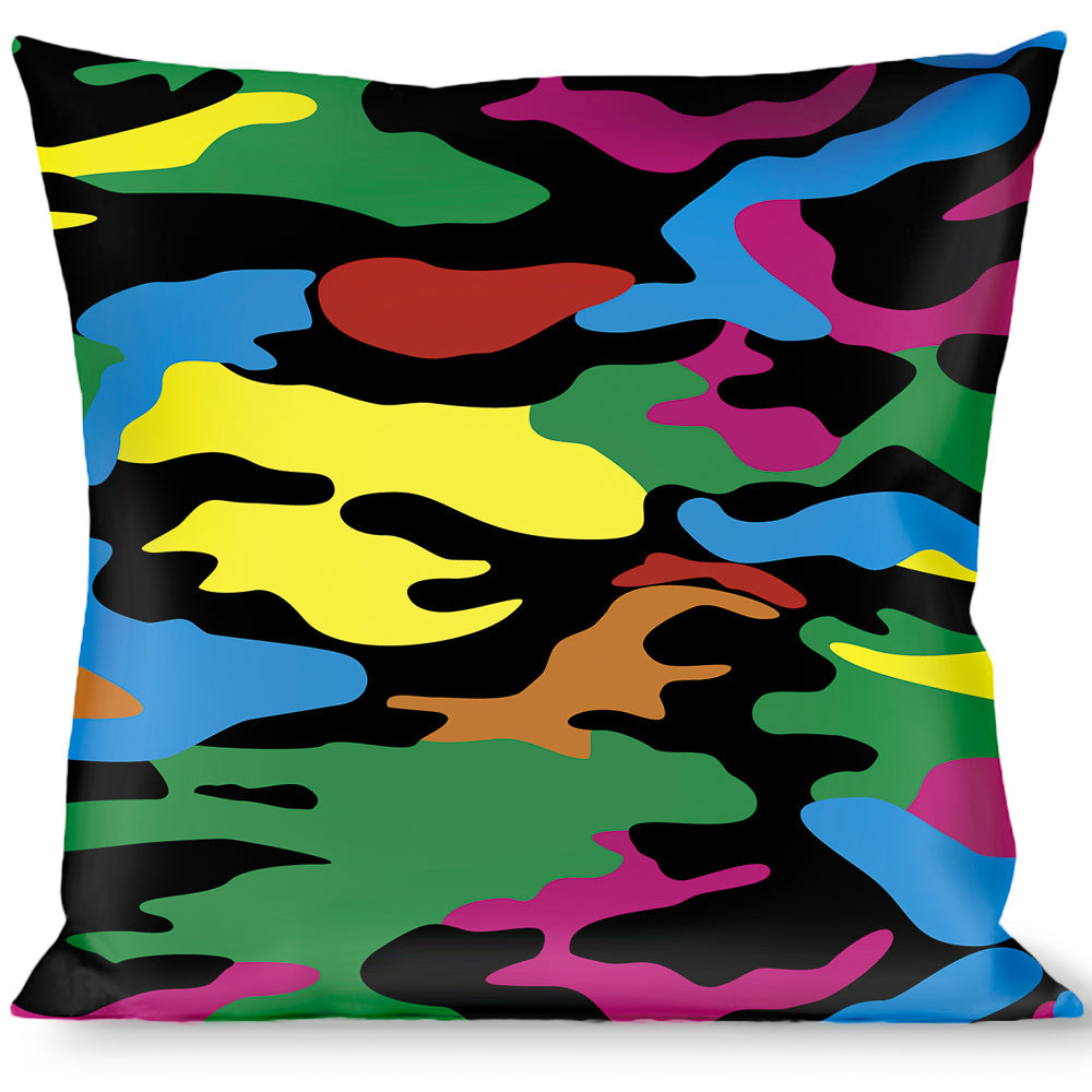 Buckle-Down Throw Pillow - Camo Multi Neon