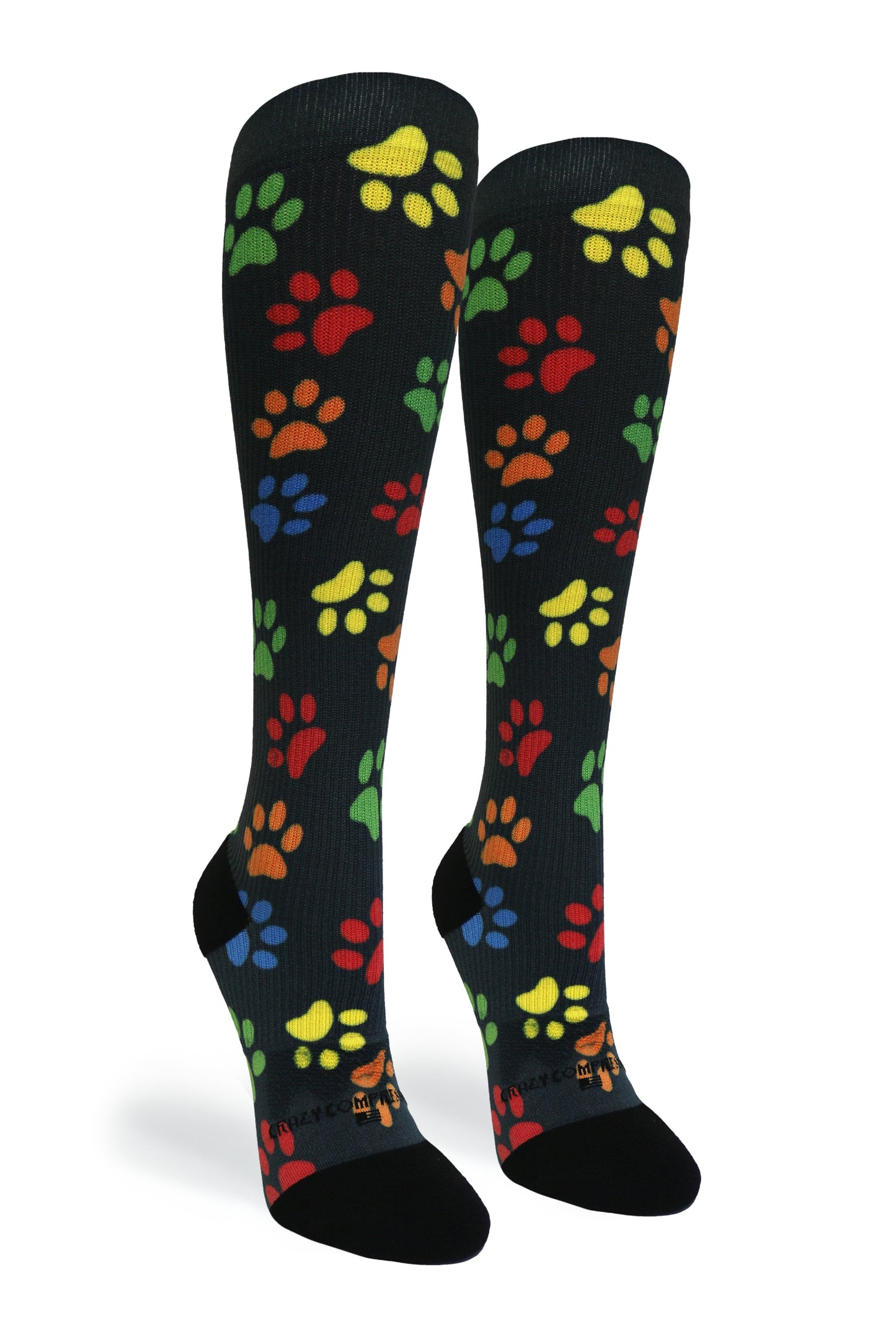 Paw Prints Black - (Standard & Extra Wide)