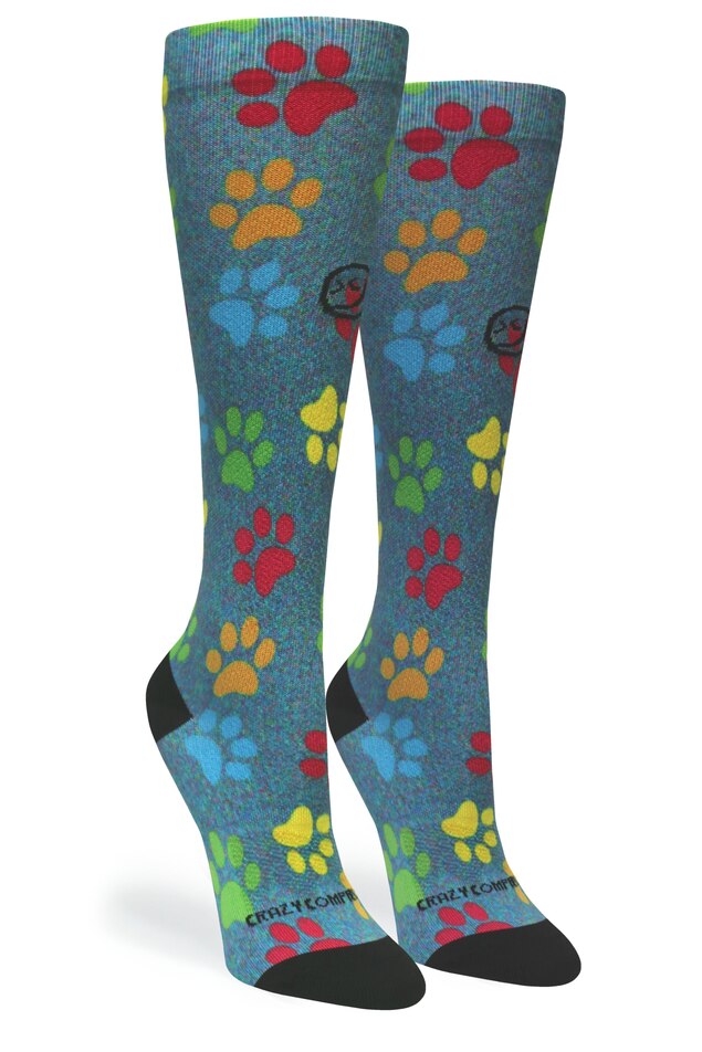 Paw Prints Station Blue - (Standard & Extra Wide)