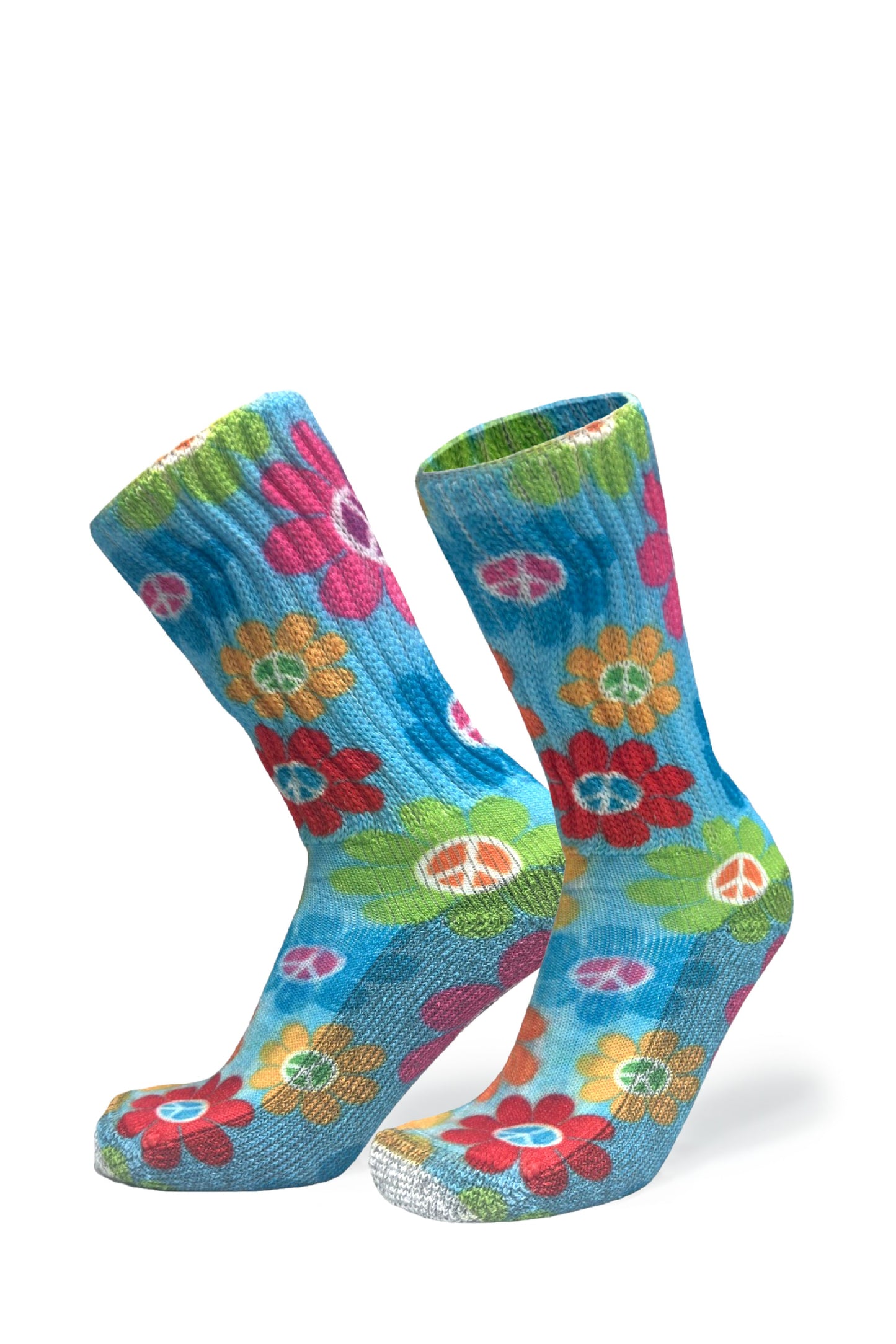 Cozy Diabetic Comfort Relax Fit Peace Crew Socks