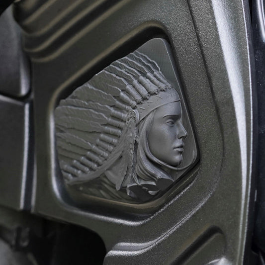 Indian Scout Mid-Frame 3D Emblem - Nizhoni Warbonnet