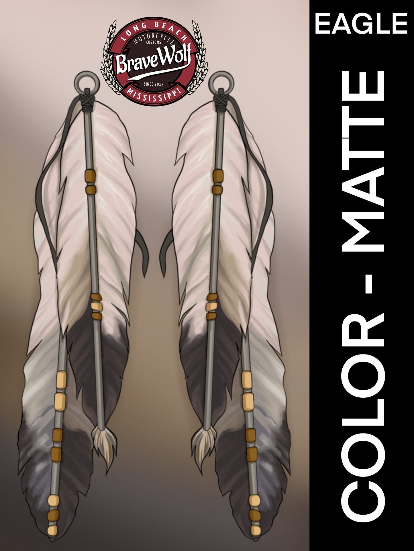 Feather Helmet Decals -  5 Inches long