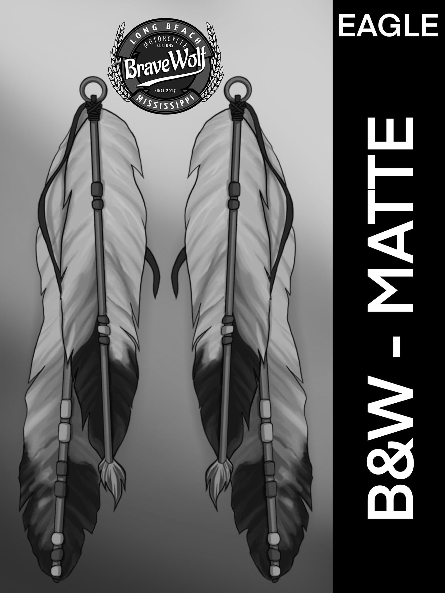 Feather Helmet Decals -  5 Inches long