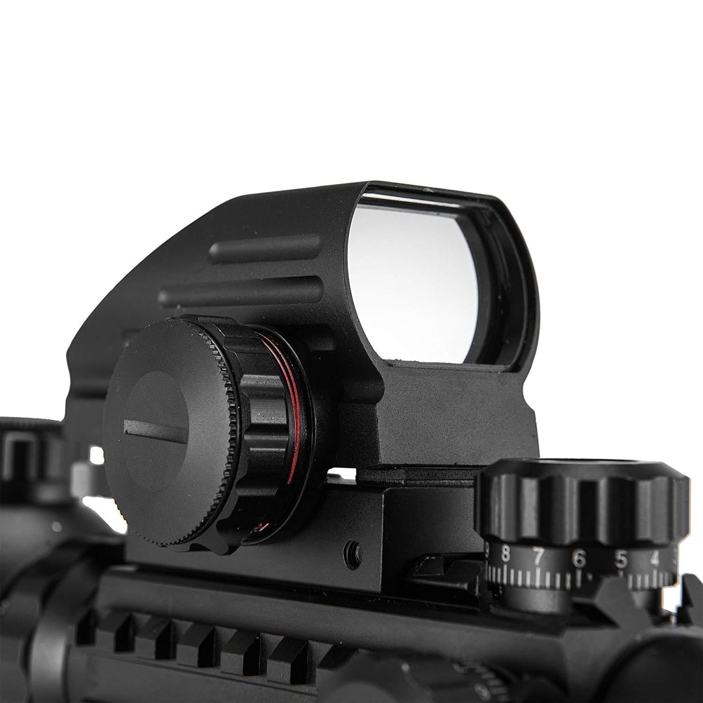 3-in-1 Rifle Scope Combo, 4-12*50mm Rangefinder Scope, Red Laser, Red&Green Dot Sight