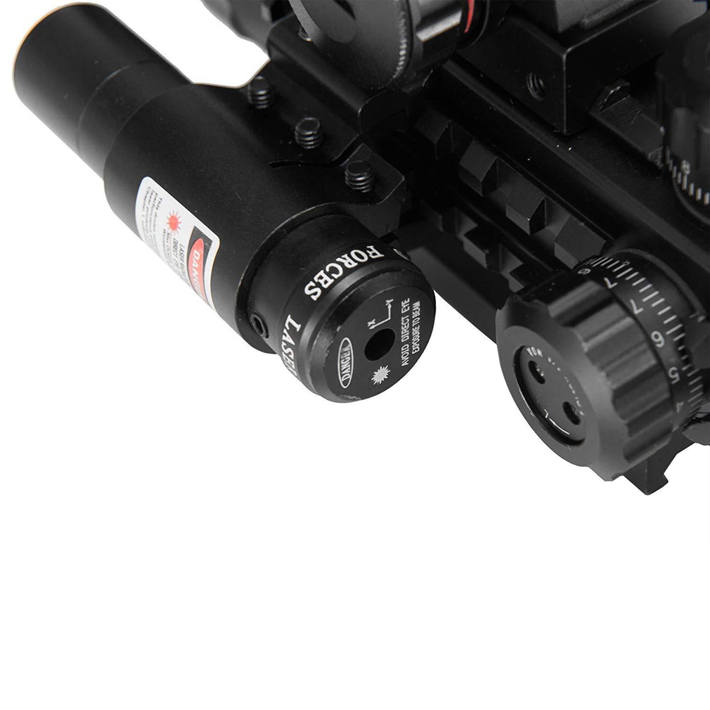 3-in-1 Rifle Scope Combo, 4-12*50mm Rangefinder Scope, Red Laser, Red&Green Dot Sight