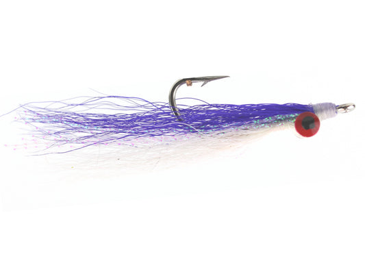 Heavy Clouser Deep Diving Minnow, Size 1/0 | Purple and White | Qty. 3 | Wild Water Fly Fishing