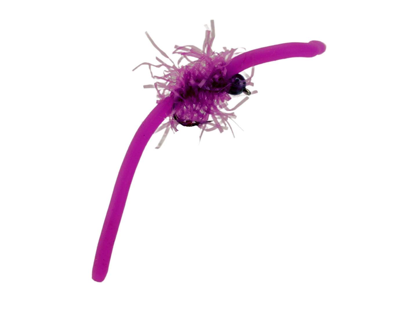 Tungsten Bead Head Squirmy Worm 2.0, Size 12 | Purple | Qty. 6 | Wild Water Fly Fishing