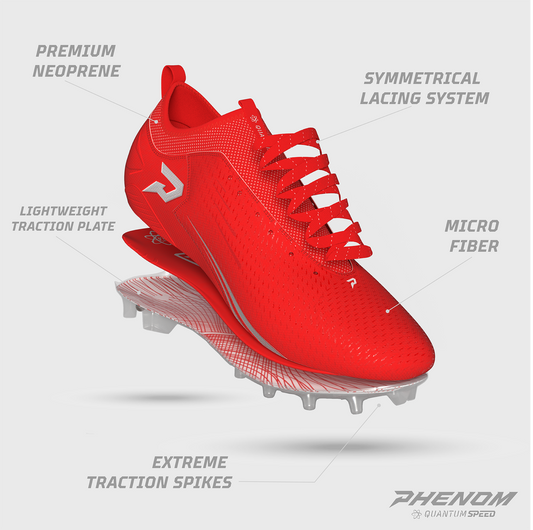 Quantum Speed: Football Cleats - Red - Team Colors