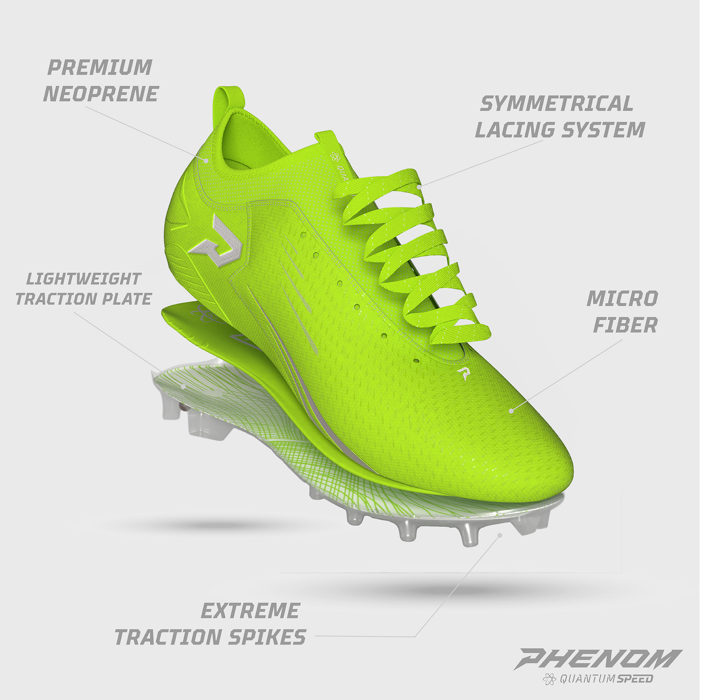 Quantum Speed: Football Cleats - Slime - Team Colors