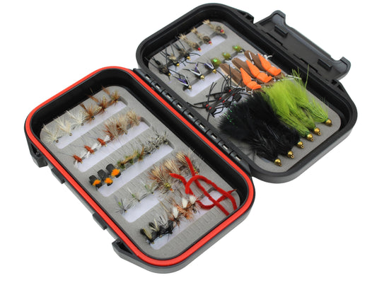 Mini Mega Fly Assortment, 60 All-Time Most Popular Flies | Fly Box | Wild Water Fly Fishing