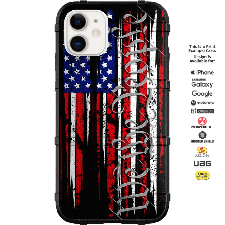 Tattered USA Flag We The People Constitution Custom Printed Phone Case Design