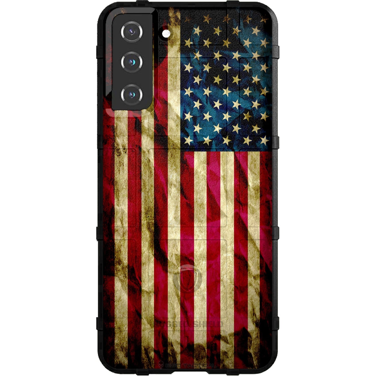 Old Glory, Red White Blue Weathered US American Flag Custom Printed Samsung Galaxy & Apple iPhone Case Design by EGO Tactical