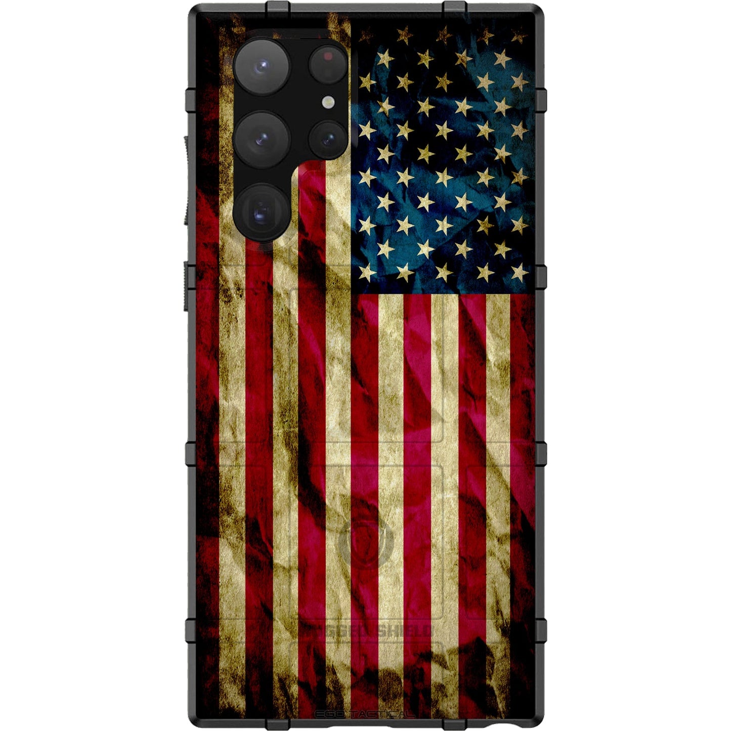 Old Glory, Red White Blue Weathered US American Flag Custom Printed Samsung Galaxy & Apple iPhone Case Design by EGO Tactical