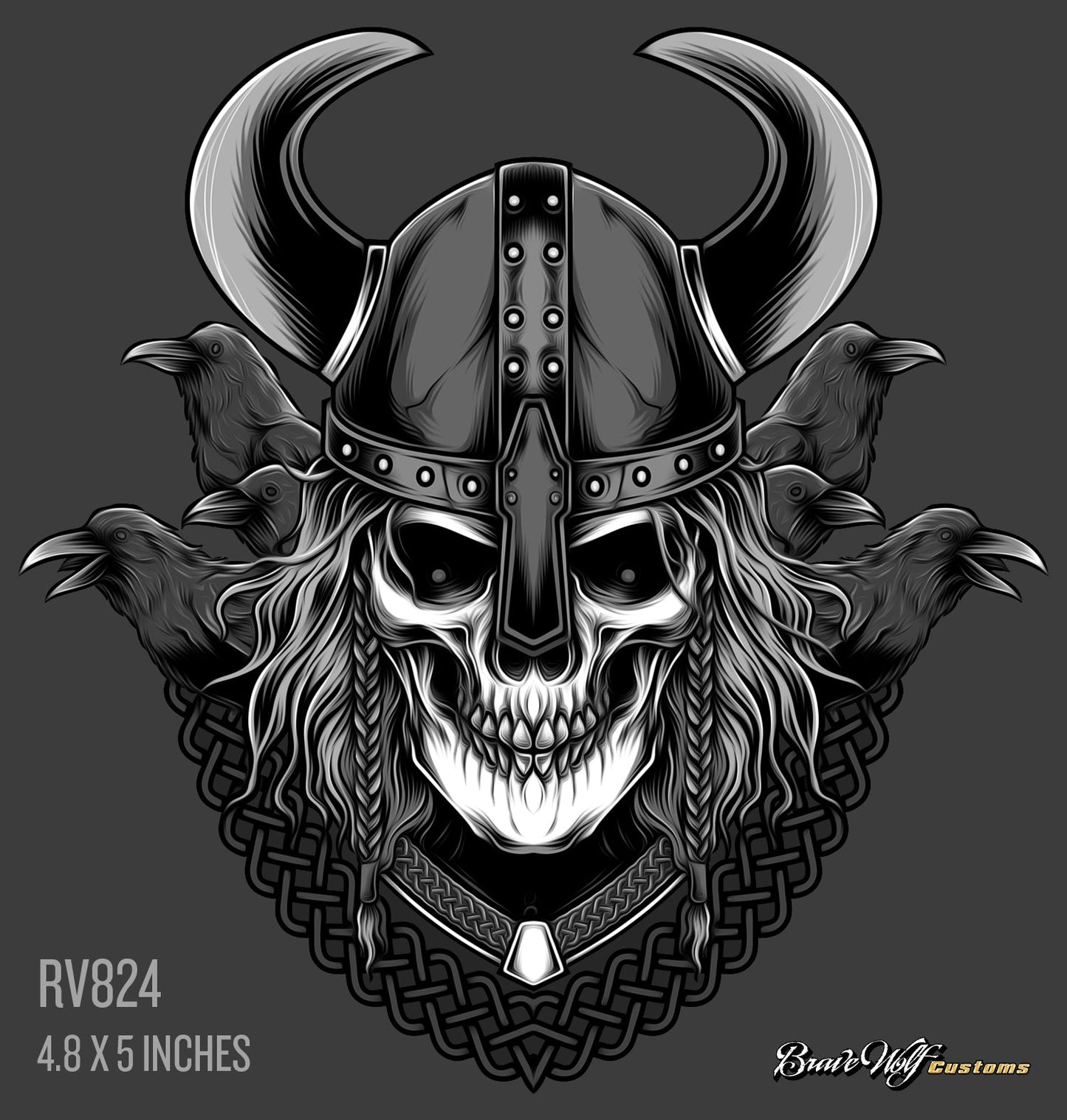 Raven Viking RV824-B&W Anywhere Decal