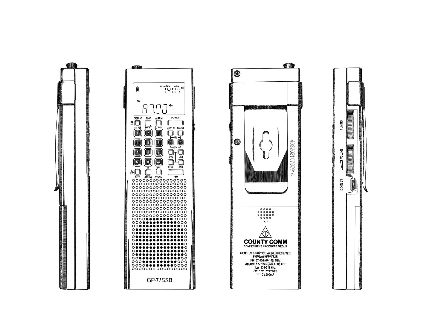 CountyComm GP-7 SSB ( GEN 5 - New For 2025  ) General Purpose Radio - Organic Gray! 🔥 In Stock! 🔥