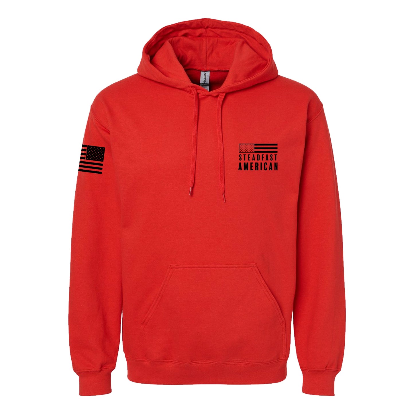 Remember Everyone Deployed (R.E.D.) American Flag, SoftStyle Hoodie, Red