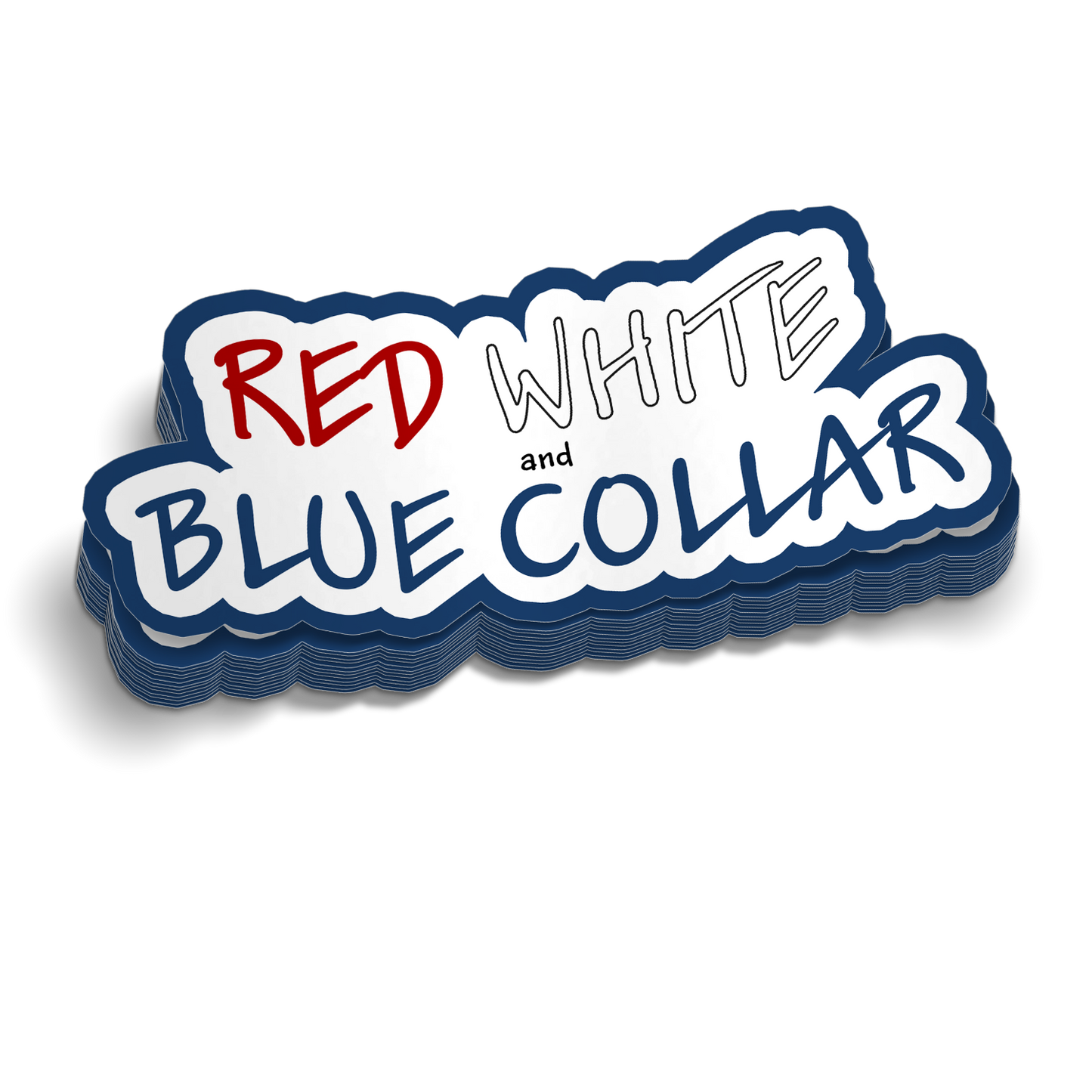 Red White & Blue Collar - Hard Hat Decal