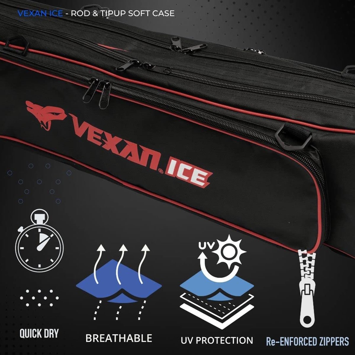 36.5" Ice Fishing Combo Rod Tackle Bag