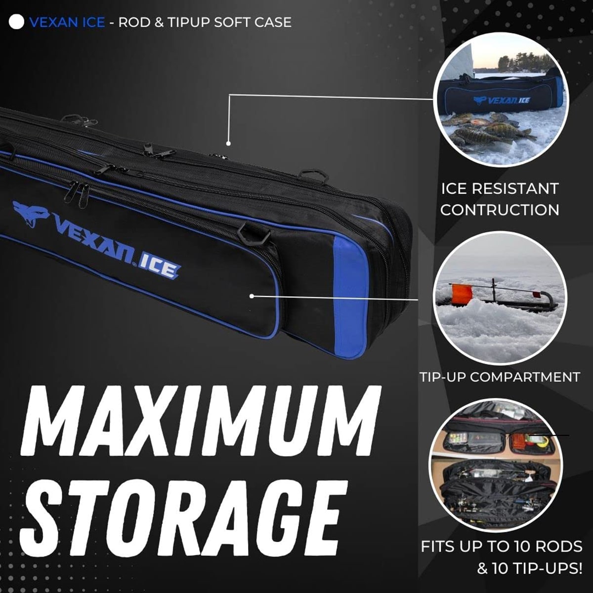 36.5" Ice Fishing Combo Rod Tackle Bag