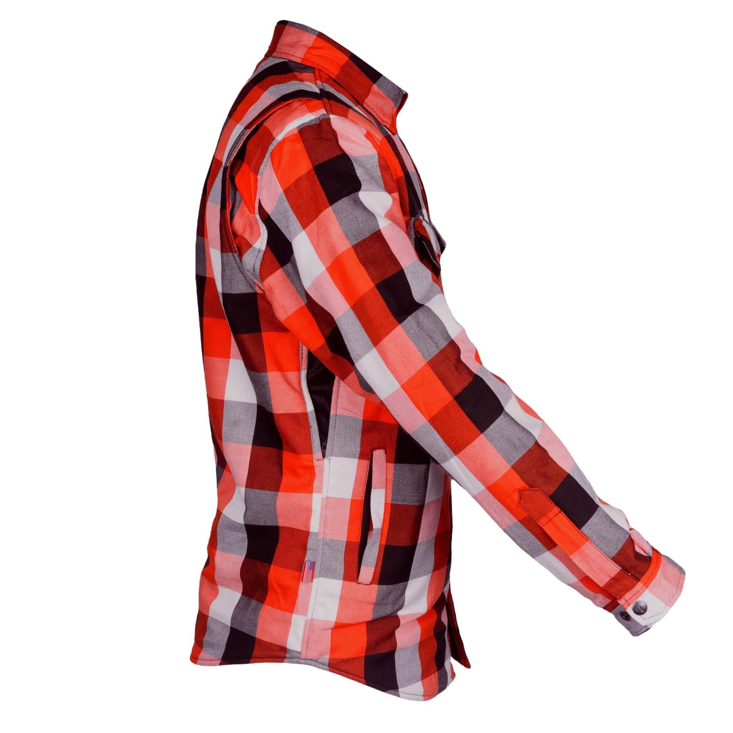 Protective Flannel Shirt - Red, Black, White Checkered with Pads