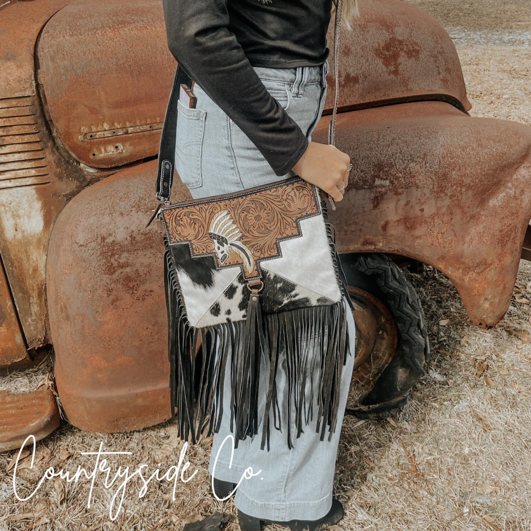 The Outlaw Cowhide Fringe Purse by Countryside Co. ONLY AT COUNTRYSIDE CO.