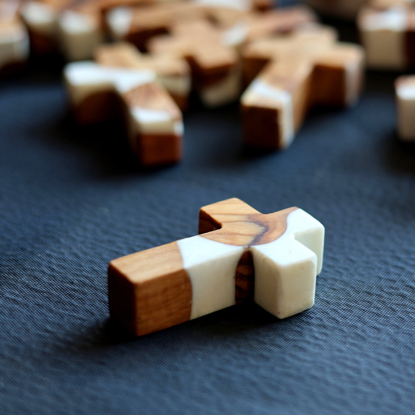 Reclaimed Olive & Resin Pocket Crosses