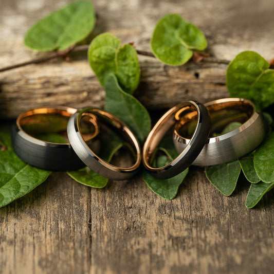 Tungsten Ring Rose Gold - Couples Package