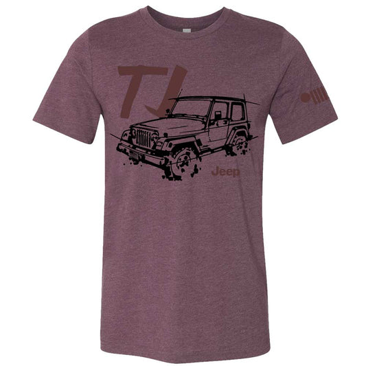 Mens Jeep® TJ Wrangler - LDD Series - Triblend Burgundy T-Shirt