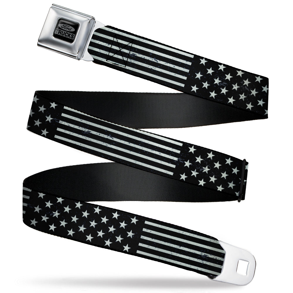 Ford Trucks Seatbelt Belt - Americana Stars & Stripes2 Weathered Black/Gray