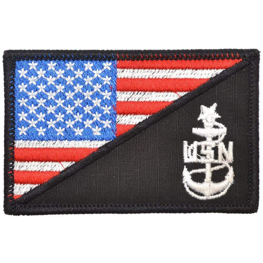 Navy SCPO Senior Chief Petty Officer USA Flag - 2.25x3.5 Patch