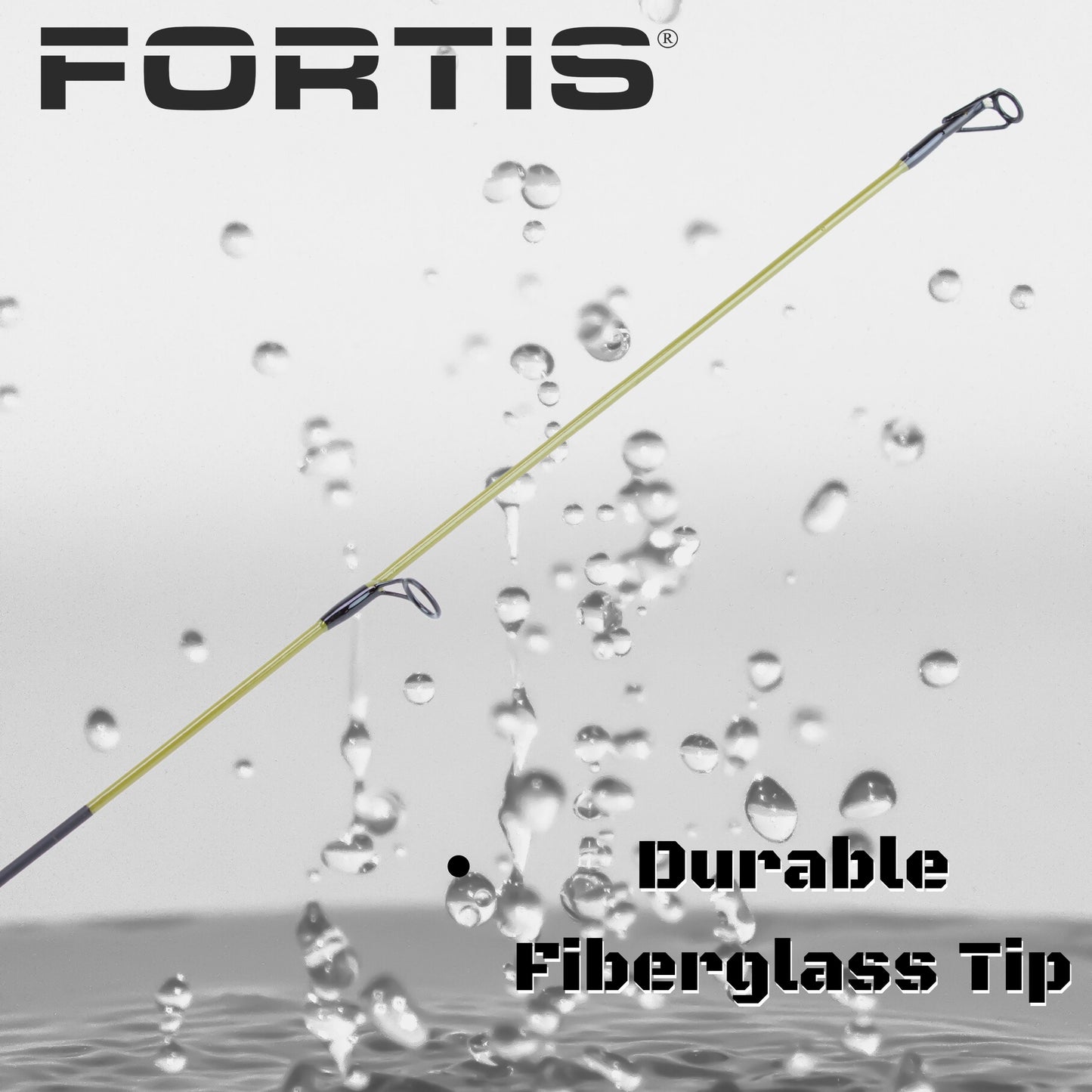 5' Fiberglass/Graphite Spinning Rod, Ultra Light Action | 2 Piece | FORTIS