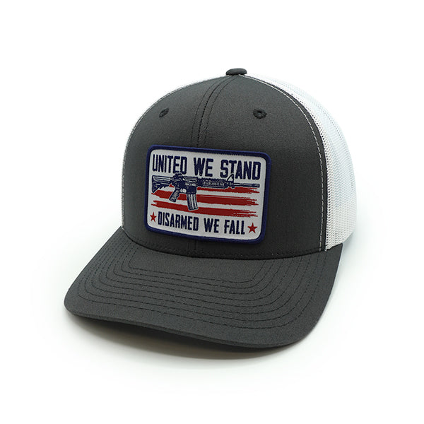 United We Stand Disarmed We Fall Woven Patch Hat