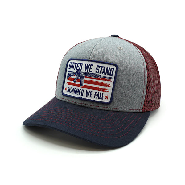 United We Stand Disarmed We Fall Woven Patch Hat