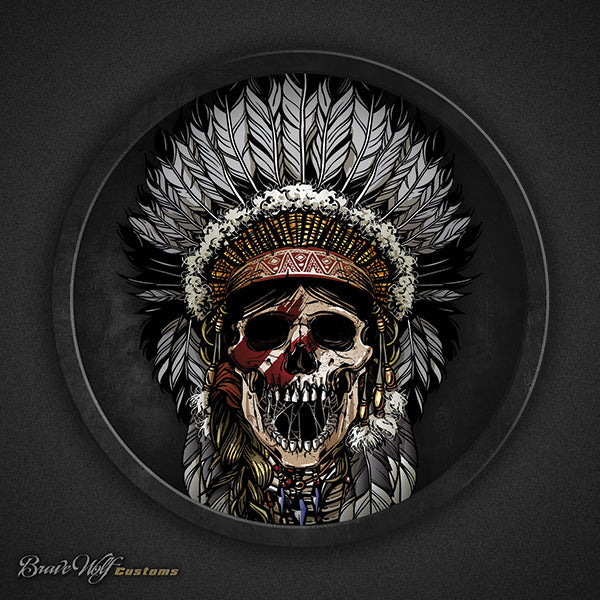 SKULL WARBONNET 120 - 5 Inch Decal