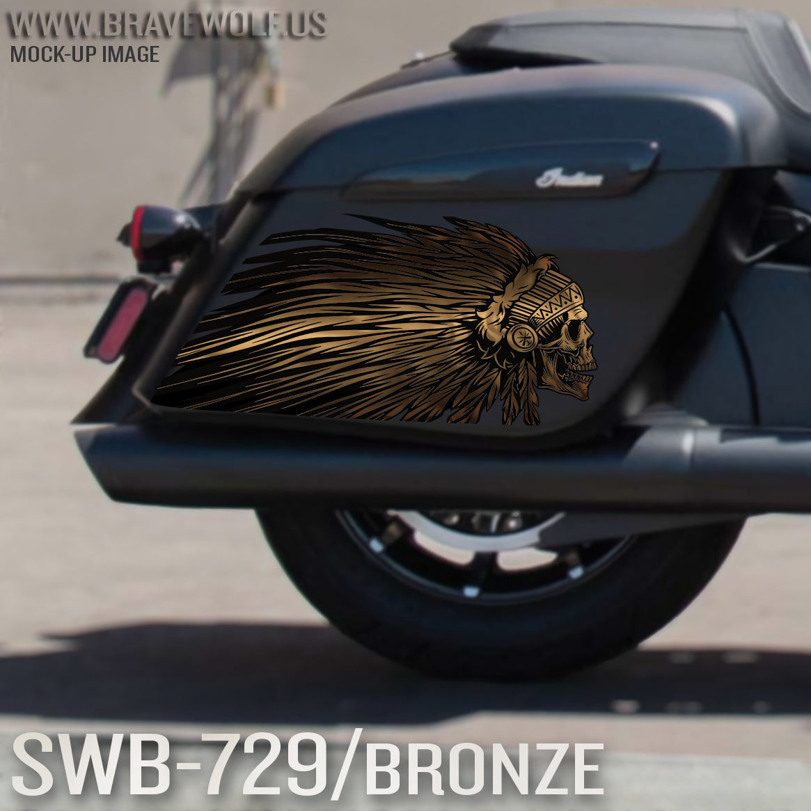 Indian Saddlebag Decals-SWB729-Bronze