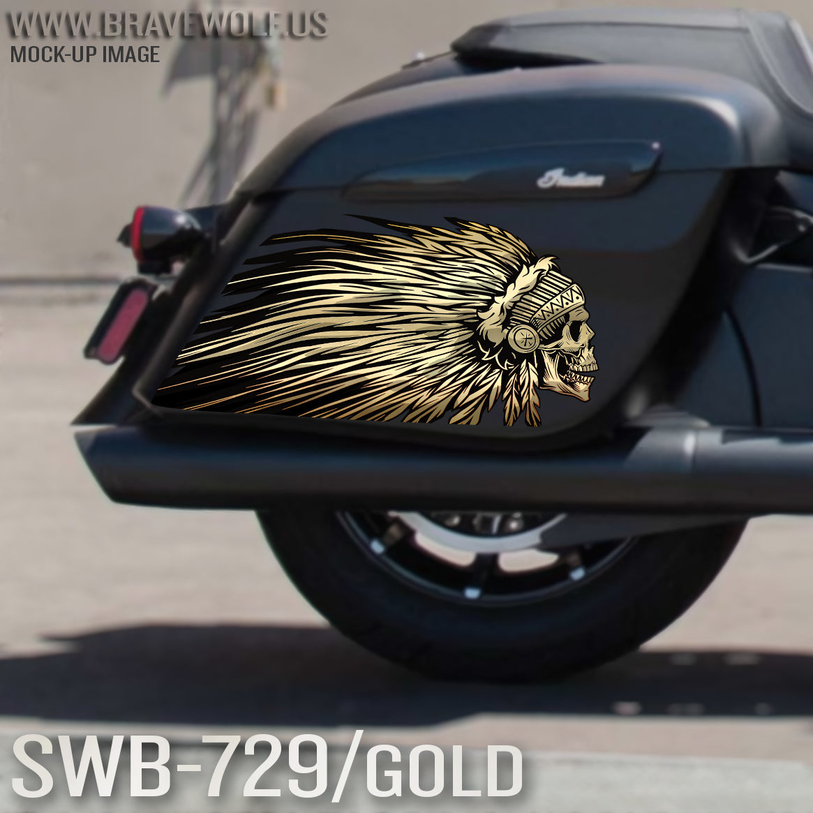 Indian Saddlebag Decals-SWB729-Gold