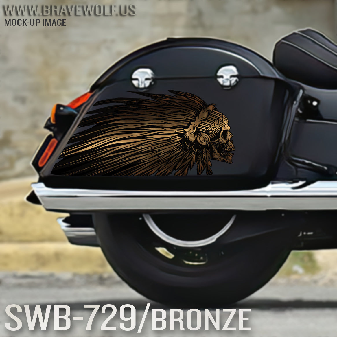 Indian Saddlebag Decals-SWB729-Bronze