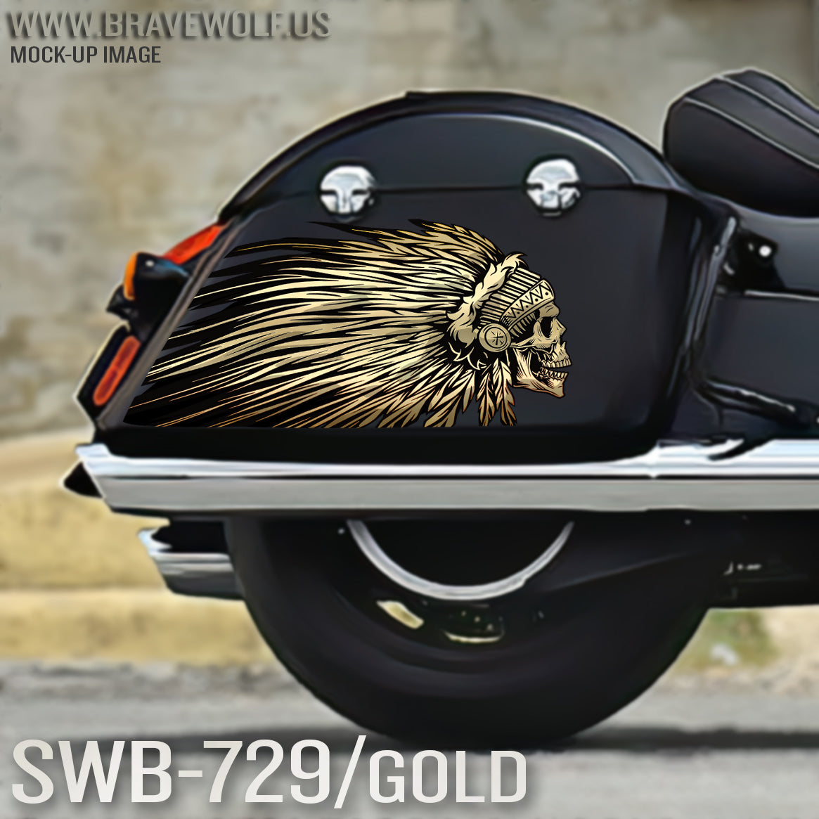 Indian Saddlebag Decals-SWB729-Gold