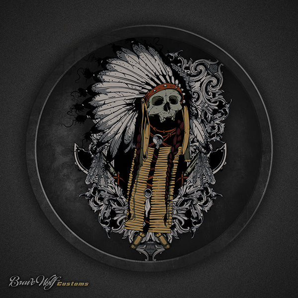 SKULL WARBONNET & BREASTPLATE - 5 Inch Decal